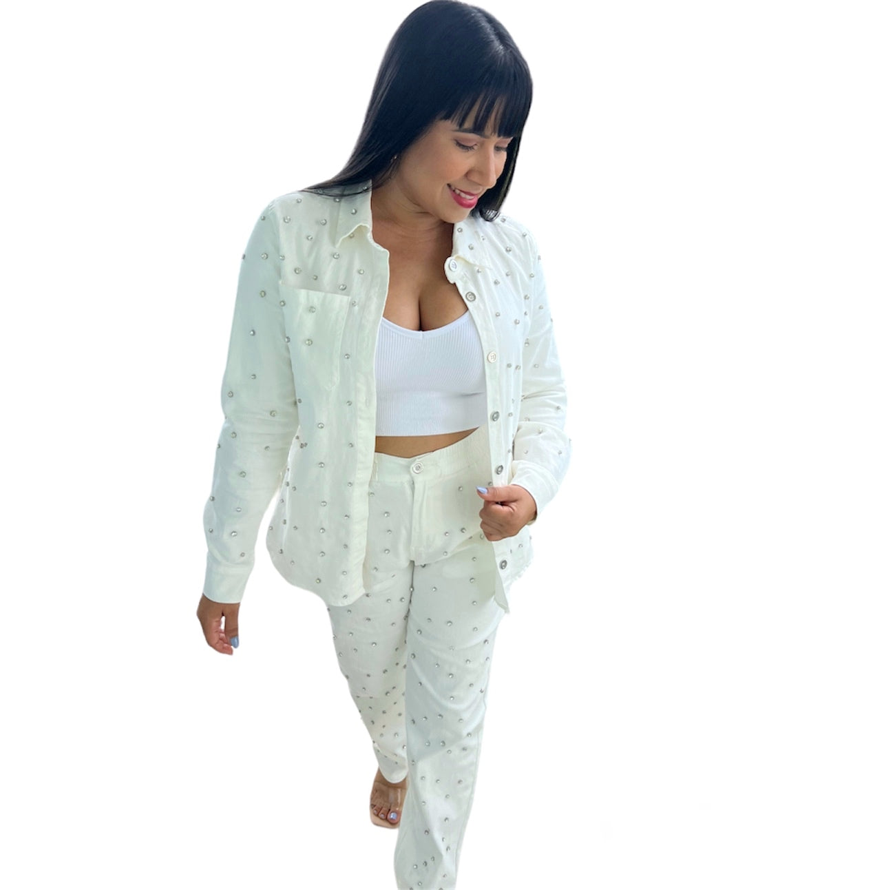Rhinestone Pant Set