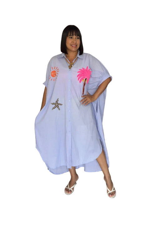 Palm Tree Coverup Dress