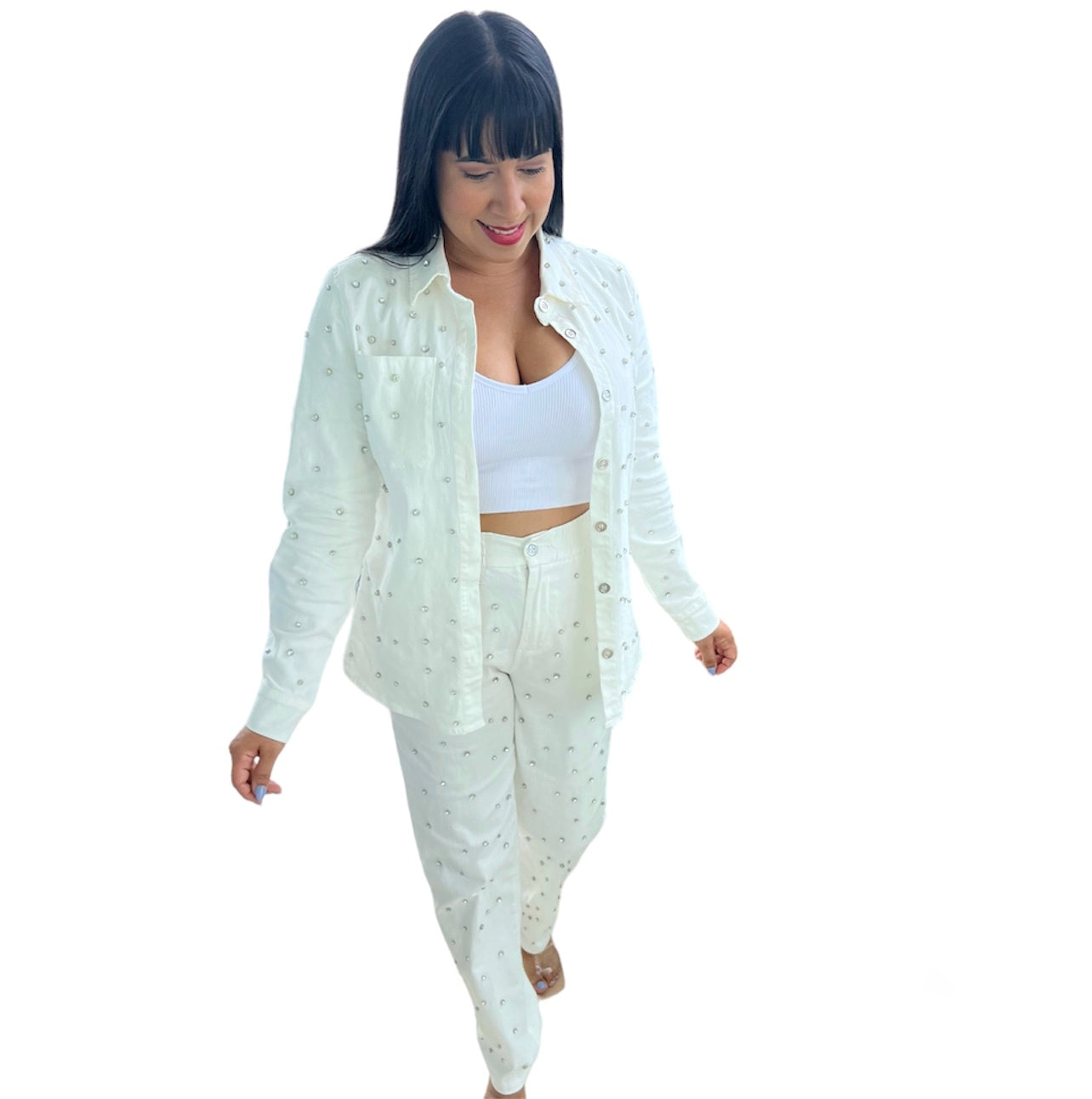Rhinestone Pant Set