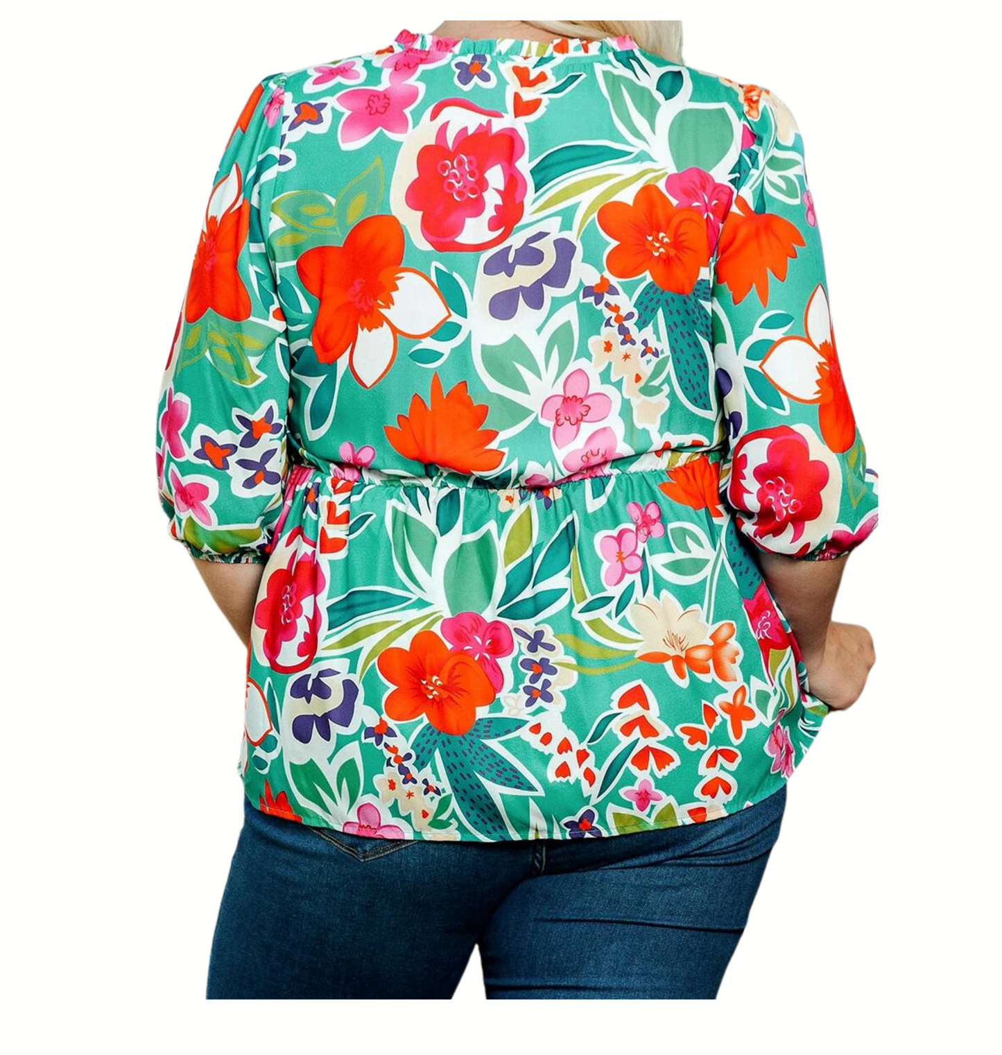 Divine Flower Blouse Plus