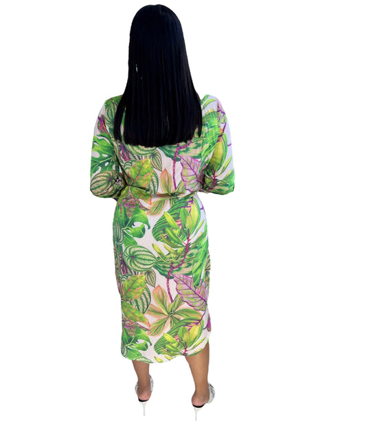 Tropical Midi Dress