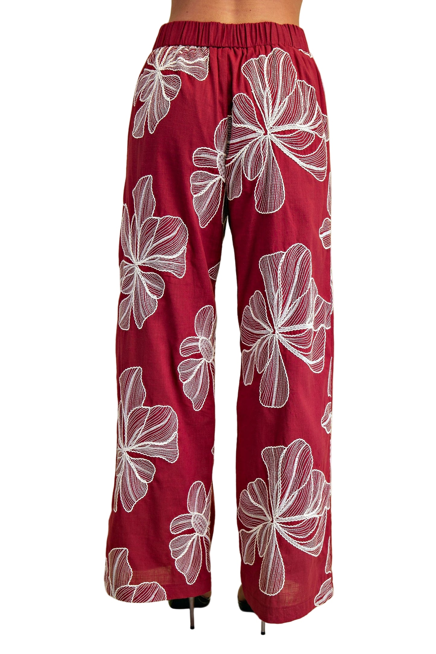 Wine Floral Breeze Pant