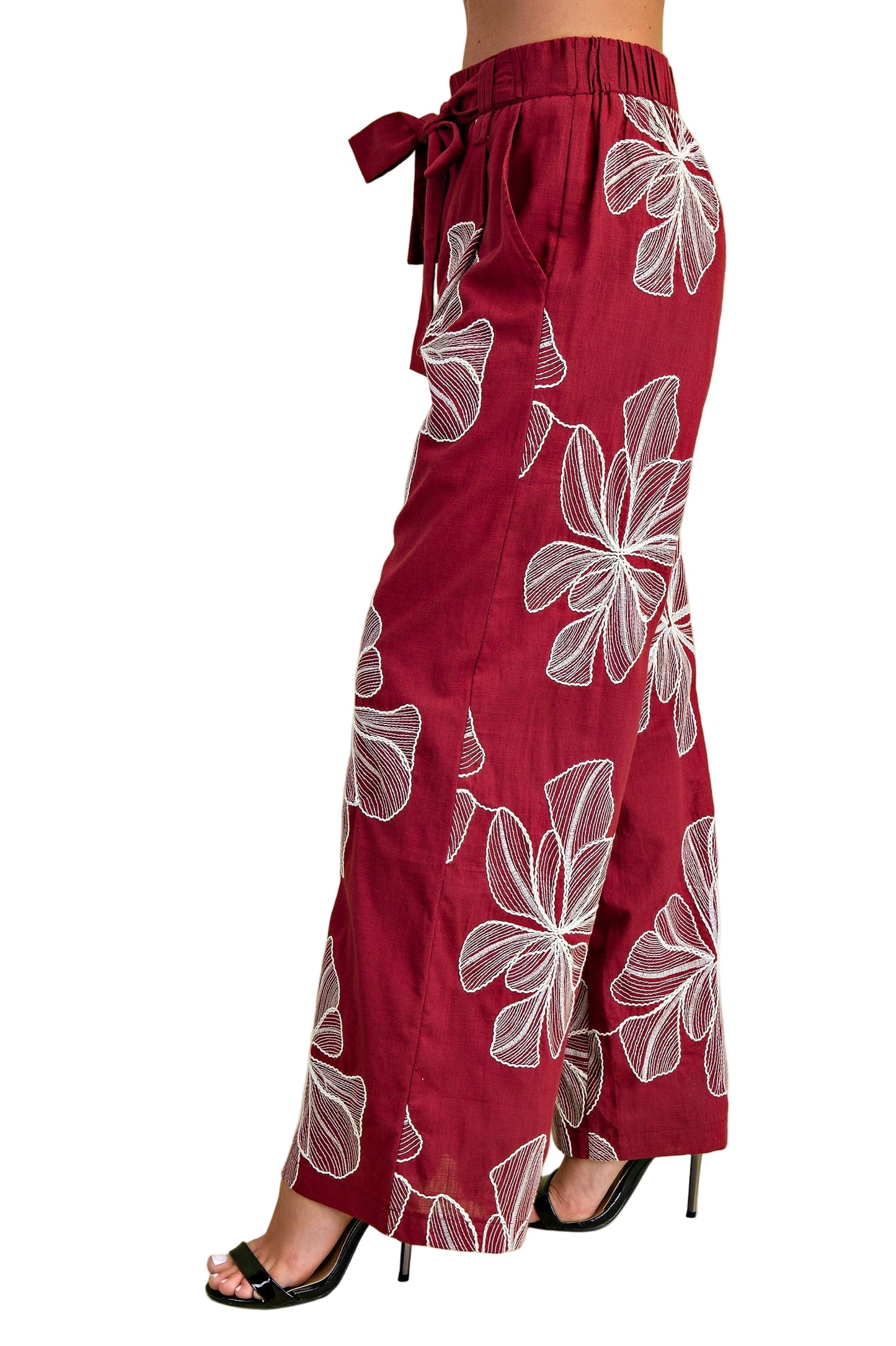 Wine Floral Breeze Pant