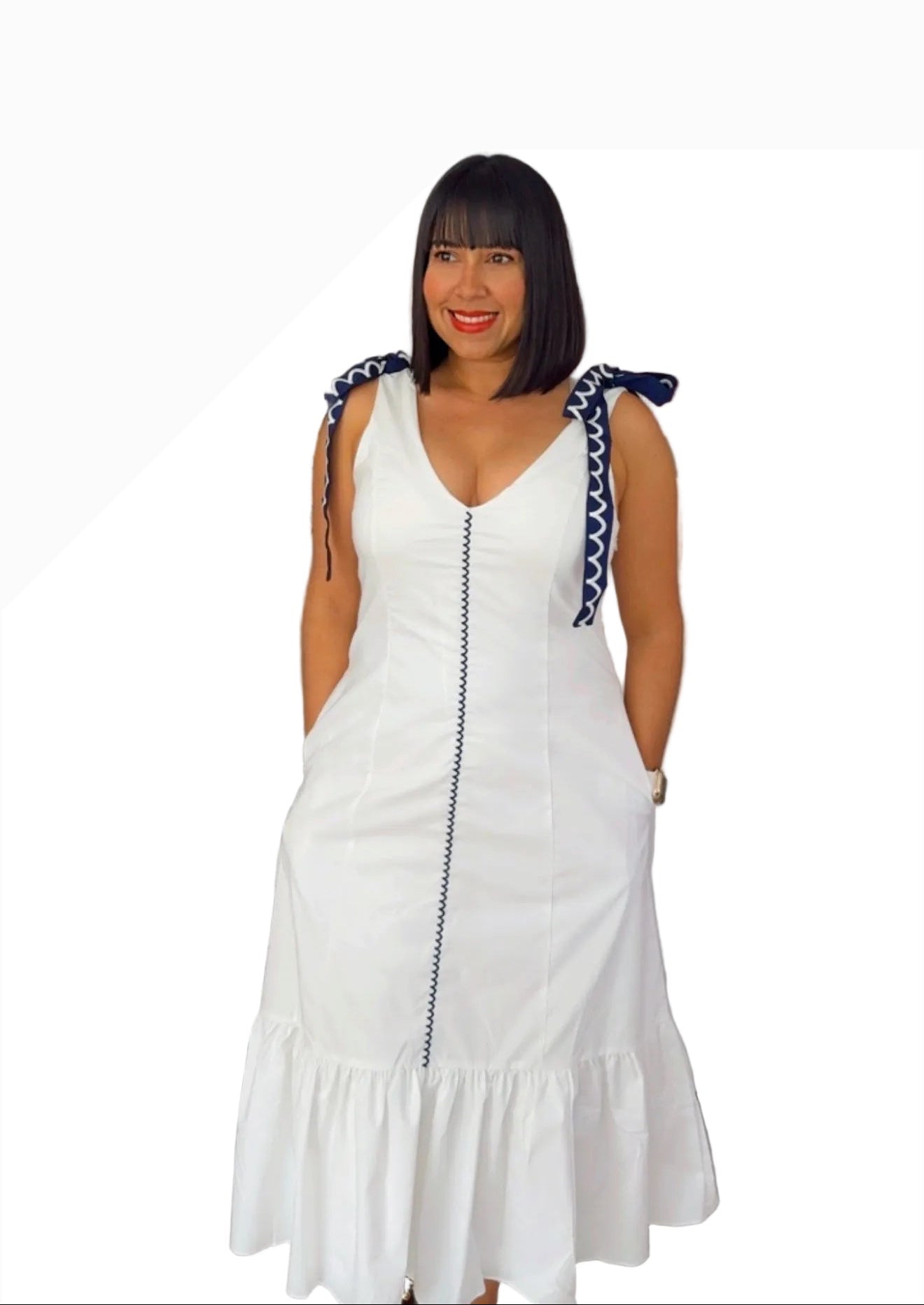 Scallop Midi Dress