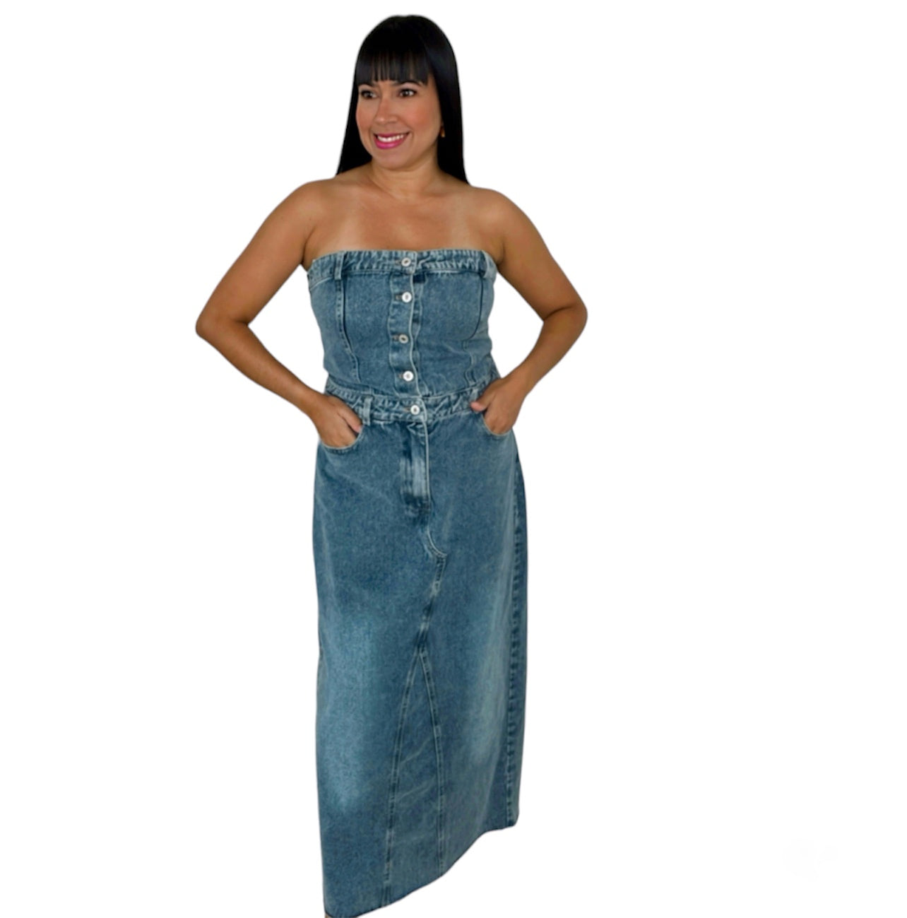 Cowboy Denim Midi Dress