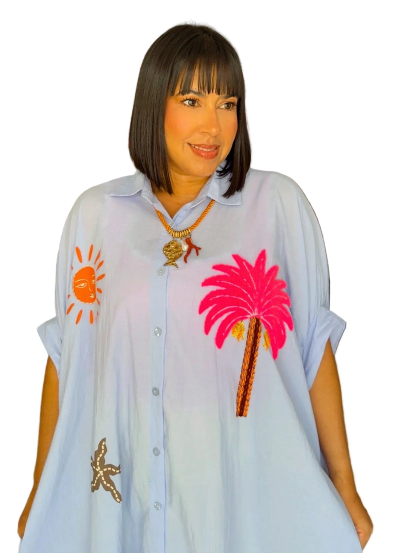 Palm Tree Coverup Dress
