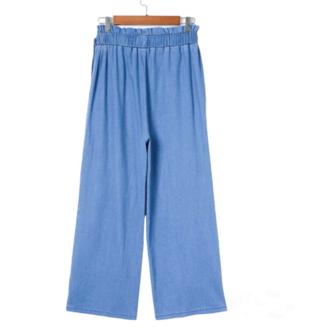 High Waist Pocketed Wide Leg Jeans