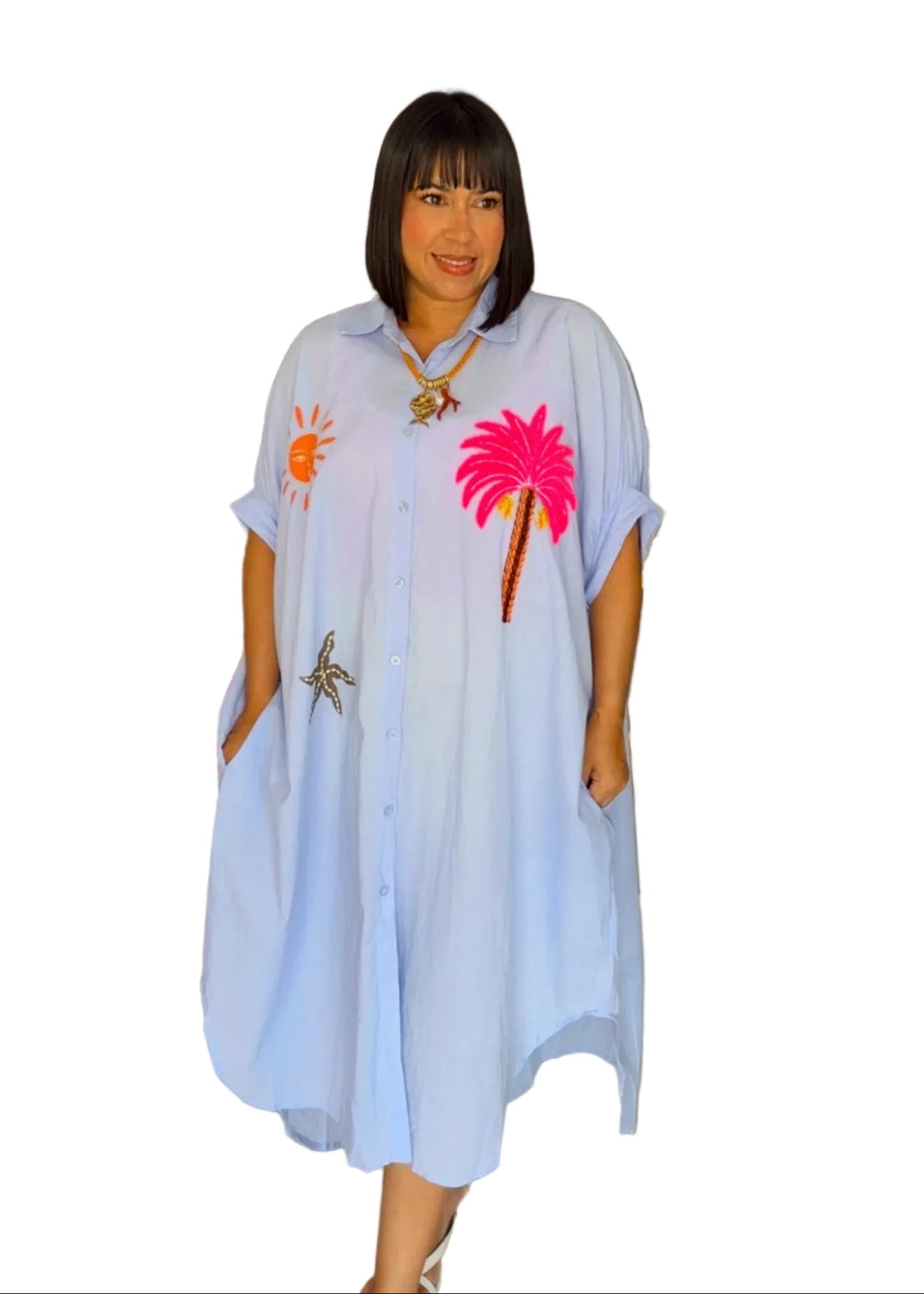 Palm Tree Coverup Dress