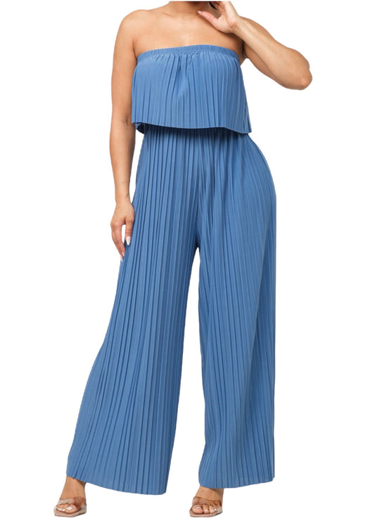 Pleated Off Shoulder Jumpsuit