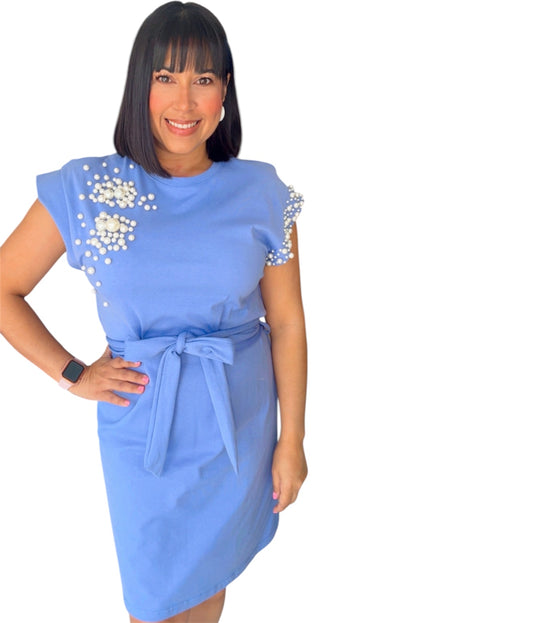 Sleeveless Pearl Mini Dress