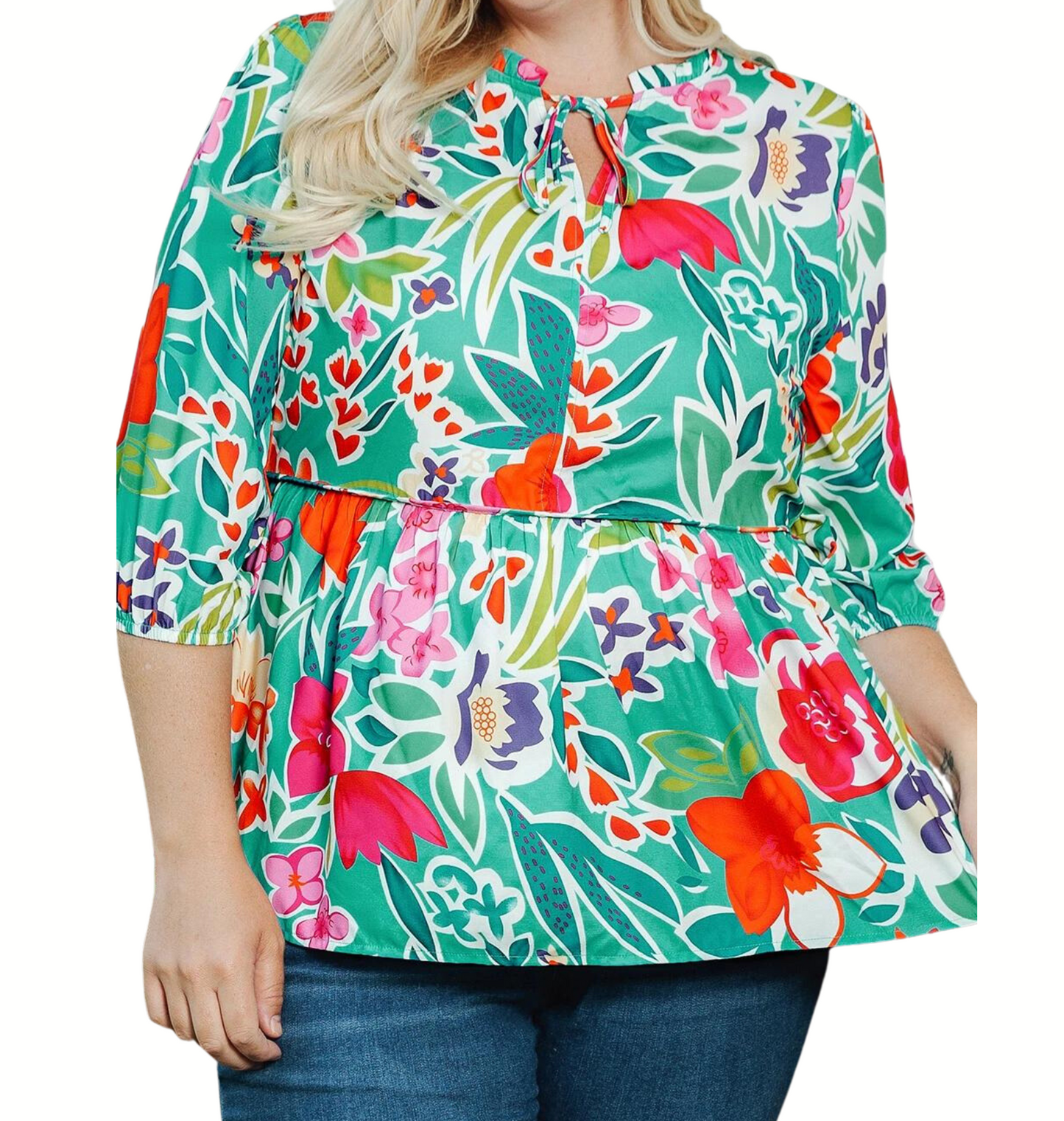 Divine Flower Blouse Plus